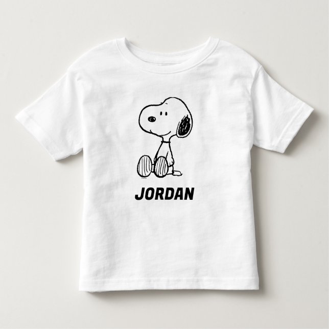 Camiseta Infantil Amendoins | Snoopy Adicionar Seu Nome (Frente)