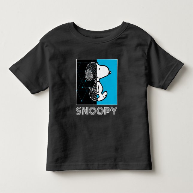 Camiseta Infantil Amendoins | Snoopy Design geométrico (Frente)