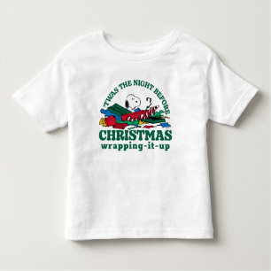 Camiseta Infantil Amendoins Snoopy "Esta foi a noite antes do Nata