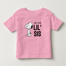 Camiseta Infantil Amendoins Snoopy | Eu sou a Irmã Mais Nova