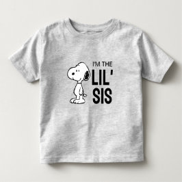 Camiseta Infantil Amendoins Snoopy | Eu sou a Irmã Mais Nova