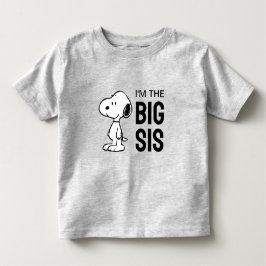 Camiseta Infantil Amendoins Snoopy | Eu sou a Irmã Mais Velha