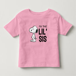 Camiseta Infantil Amendoins Snoopy | Eu sou a Irmãzinha