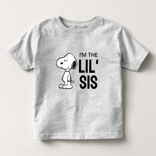 Camiseta Infantil Amendoins Snoopy | Eu sou a Irmãzinha (Frente)