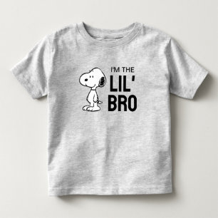 Camiseta Infantil Amendoins   Snoopy Eu Sou o Irmão Mais Novo
