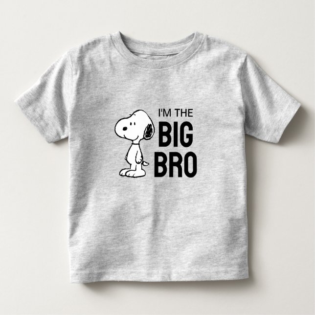 Camiseta Infantil Amendoins Snoopy | Eu sou o Irmão Mais Velho (Frente)