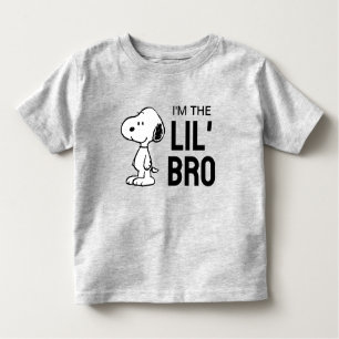 Camiseta Infantil Amendoins Snoopy Eu sou o pequeno irmão