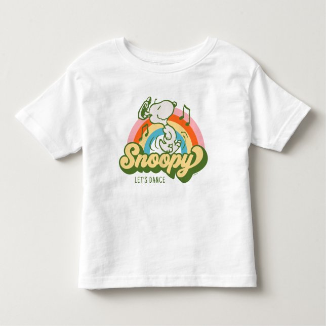 Camiseta Infantil Amendoins | Snoopy Music Rainbow (Frente)