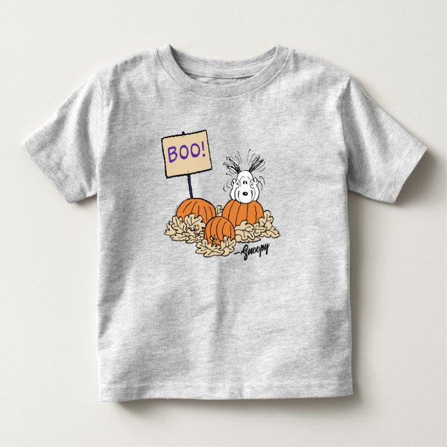 Camiseta Infantil Amendoins | Snoopy Pumpkin Patch Boo! (Frente)