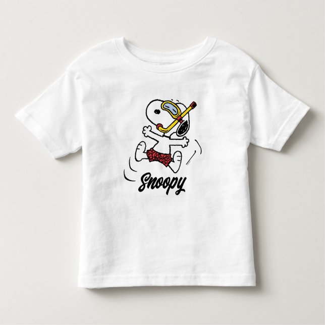Camiseta Infantil Amendoins | Snoopy Scuba Diver (Frente)