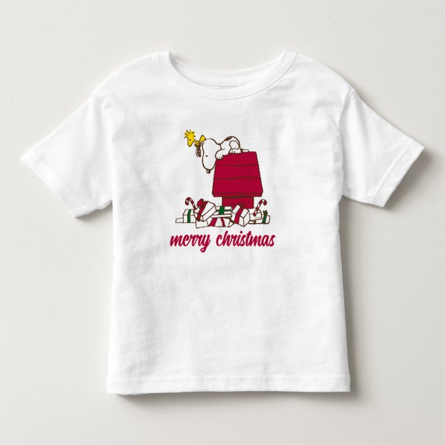 Camiseta Infantil Amendoins | Snoopy & Woodstock Feliz Ugly Sweater (Frente)
