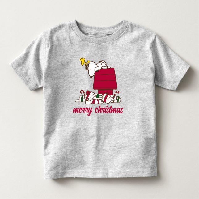 Camiseta Infantil Amendoins | Snoopy & Woodstock Feliz Ugly Sweater (Frente)