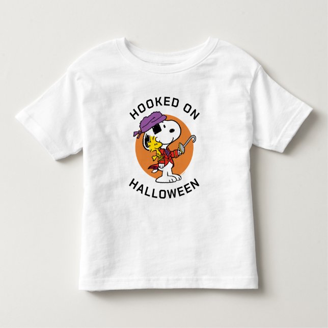 Camiseta Infantil Amendoins | Snoopy & Woodstock viciado no Hallowee (Frente)
