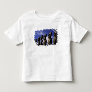 Camiseta Infantil América do Sul, Chile, Ilha de Páscoa, Ahu Akiri.