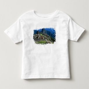 Camiseta Infantil América do Sul, Peru. Uma lhama descansa em uma co
