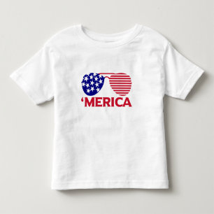 Camiseta Infantil América Red White — Óculos de sol azuis