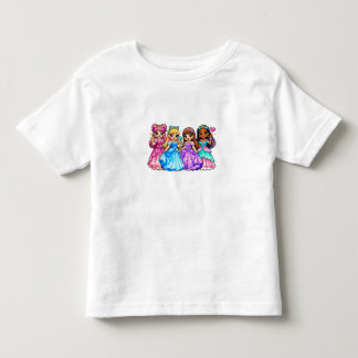 Camiseta Infantil Amigas Princesas Fofas – Grupo de Princesas de Con