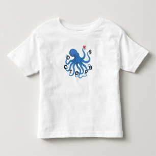 Camiseta Infantil Amigo polvo polvo polvo polvo Octopus Azul Fofo co