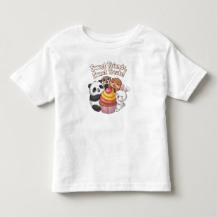 Camiseta Infantil Amigos animais bonitos com Cupcake - Doentes trata
