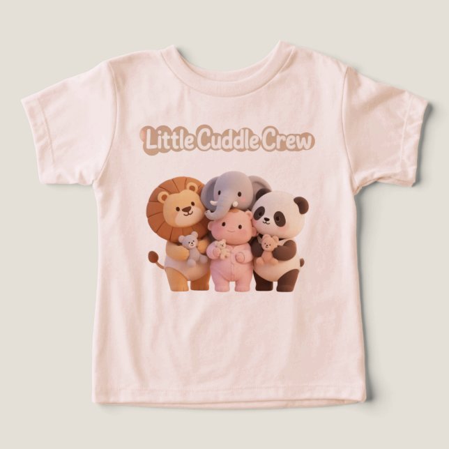 Camiseta Infantil Amigos Animais Fofos (Design frontal)