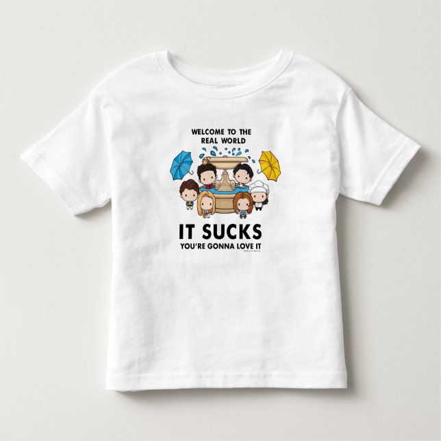 Camiseta Infantil AMIGOS™ | Bem-vindo ao Chibi do Mundo Real (Frente)