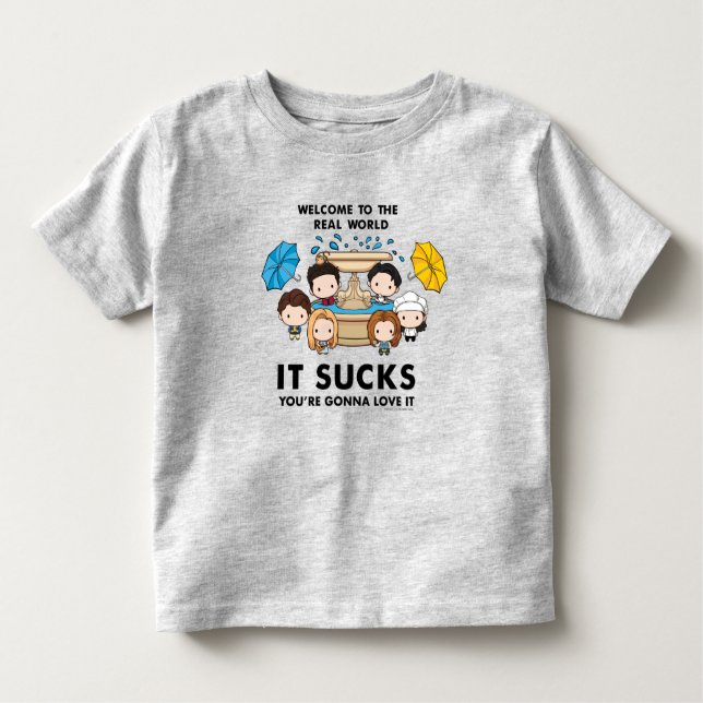 Camiseta Infantil AMIGOS™ | Bem-vindo ao Chibi do Mundo Real (Frente)