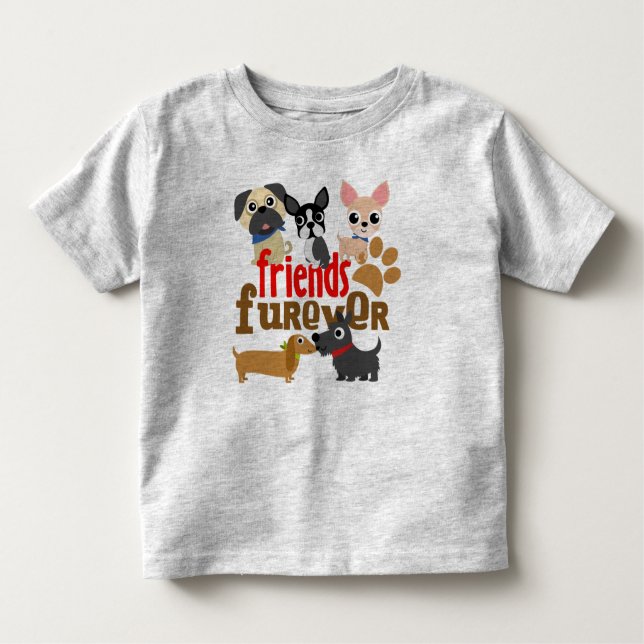 Camiseta Infantil Amigos Cães Futuros Cachorros (Frente)