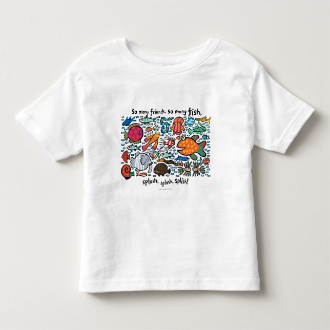 Camiseta Infantil Amigos coloridos dos peixes (Frente)
