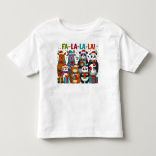 Camiseta Infantil Amigos Fa-La-La-La! - Animais de Natal Adoráveis