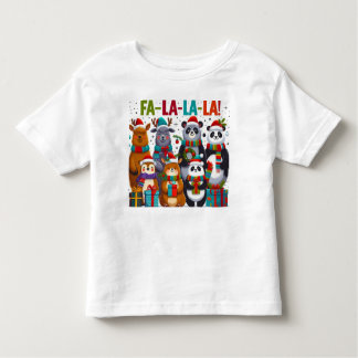 Camiseta Infantil Amigos Fa-La-La-La! - Animais de Natal Adoráveis