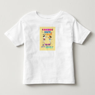 Camiseta Infantil Amigos Jersey Patinar Com Coração Voar Com Espírit