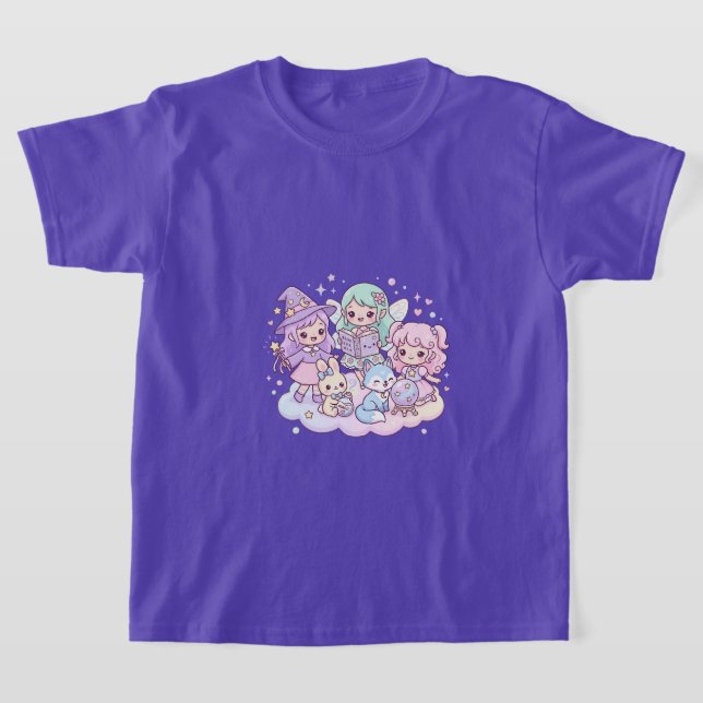 Camiseta Infantil Amigos Mágicos Fofa (Postura )