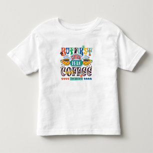 Camiseta Infantil AMIGOS™   Mas Primeiro Gráfico Vibrante De Café