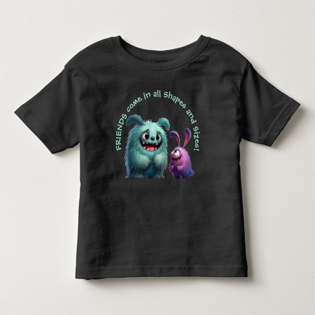 Camiseta Infantil Amigos monstros: Suzi & Bob (Frente)