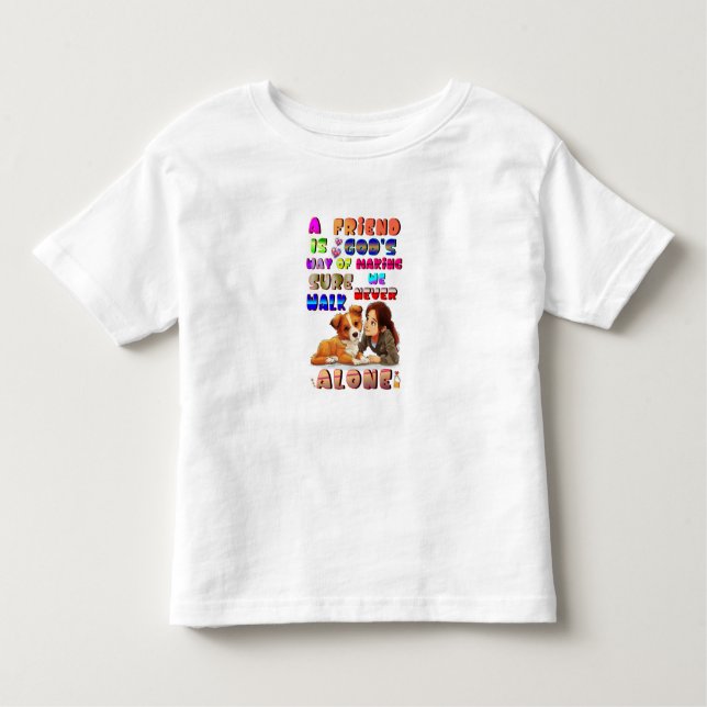 Camiseta Infantil Amigos São a Maneira de Deus Garantir que Nunca Ca (Frente)