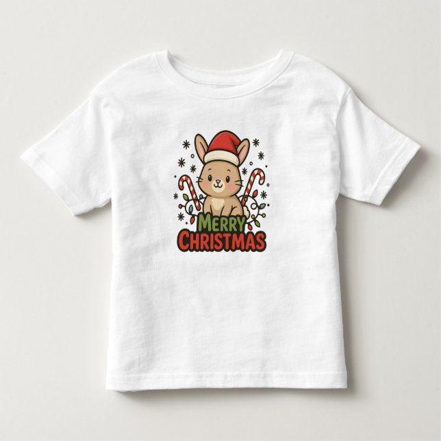 Camiseta Infantil AMITA | Cute Bunny Merry Christmas (Frente)