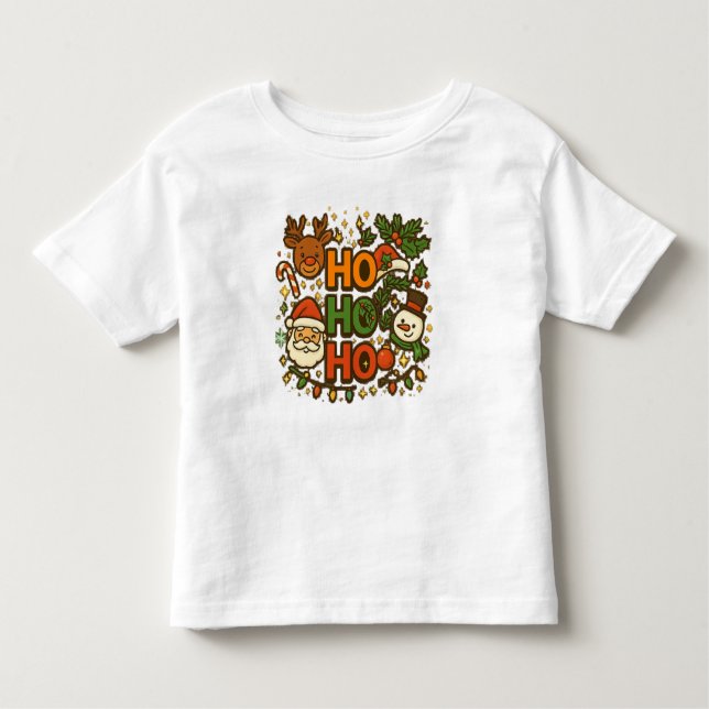 Camiseta Infantil AMITA | HO HO HO Holiday Crew Tee (Frente)