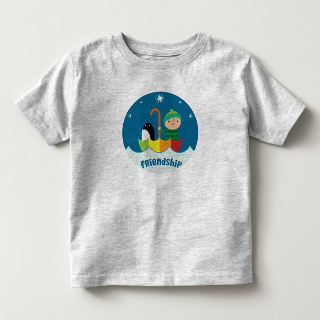 Camiseta Infantil Amizade perdida e encontrada na pré-escola fofa (Frente)
