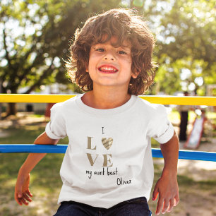 Camiseta Infantil Amo Minha Tia, Jersey Fino Cute 2T a 5/6T