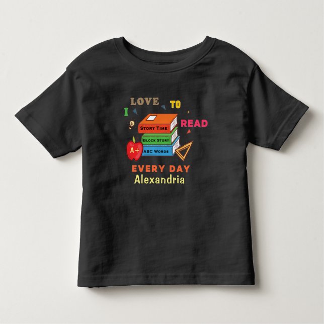 Camiseta Infantil Amor A Ler Livros Leitura Personalizar (Frente)