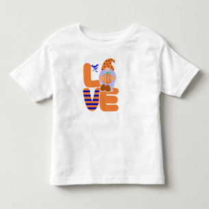 Camiseta Infantil Amor Bonito, Impressão de Abóbora Gnomos Toddler