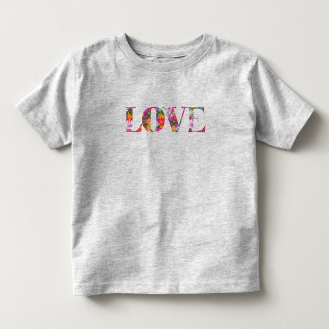 Camiseta Infantil "Amor" com Flores (Frente)