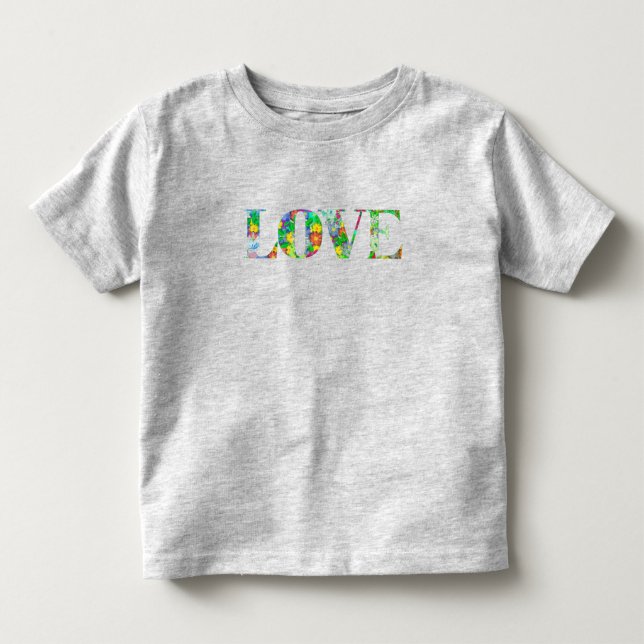 Camiseta Infantil "Amor" com Flores (Frente)