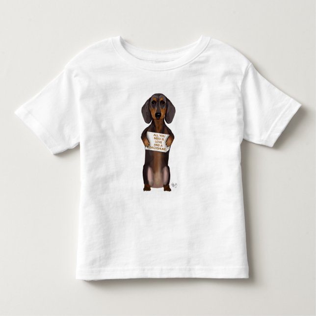 Camiseta Infantil Amor e Dachshund (Frente)