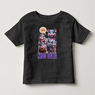 Camiseta Infantil Amor moo Deng Tailandês engraçado bebê famoso hipp