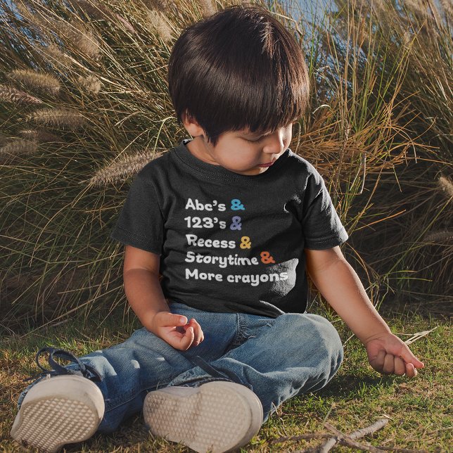 Camiseta Infantil Amperse preto bonito Abc 123 s (Criador carregado)