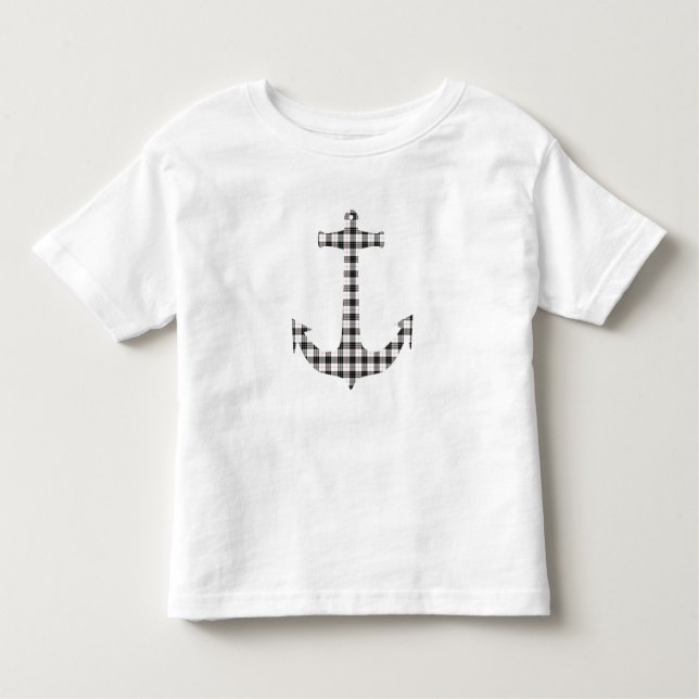 Camiseta Infantil Âncora da xadrez de Tartan de Macpherson (Frente)