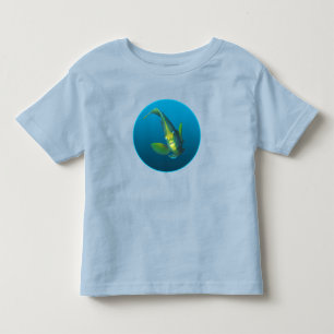 Camiseta Infantil Angelfish - Design sobre fundo azul gradiente