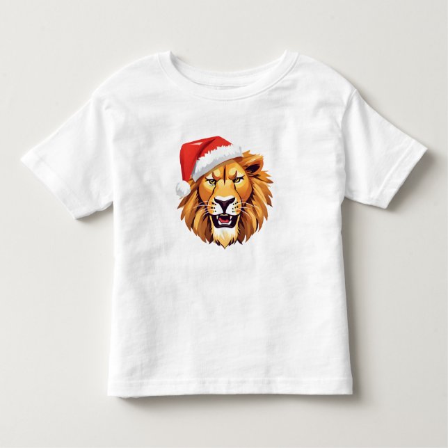 Camiseta Infantil Angry Lion face Safari Papais noeis Figurino de Na (Frente)