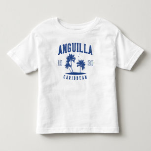 Camiseta Infantil Anguilla Palmeira Caribenha 1980